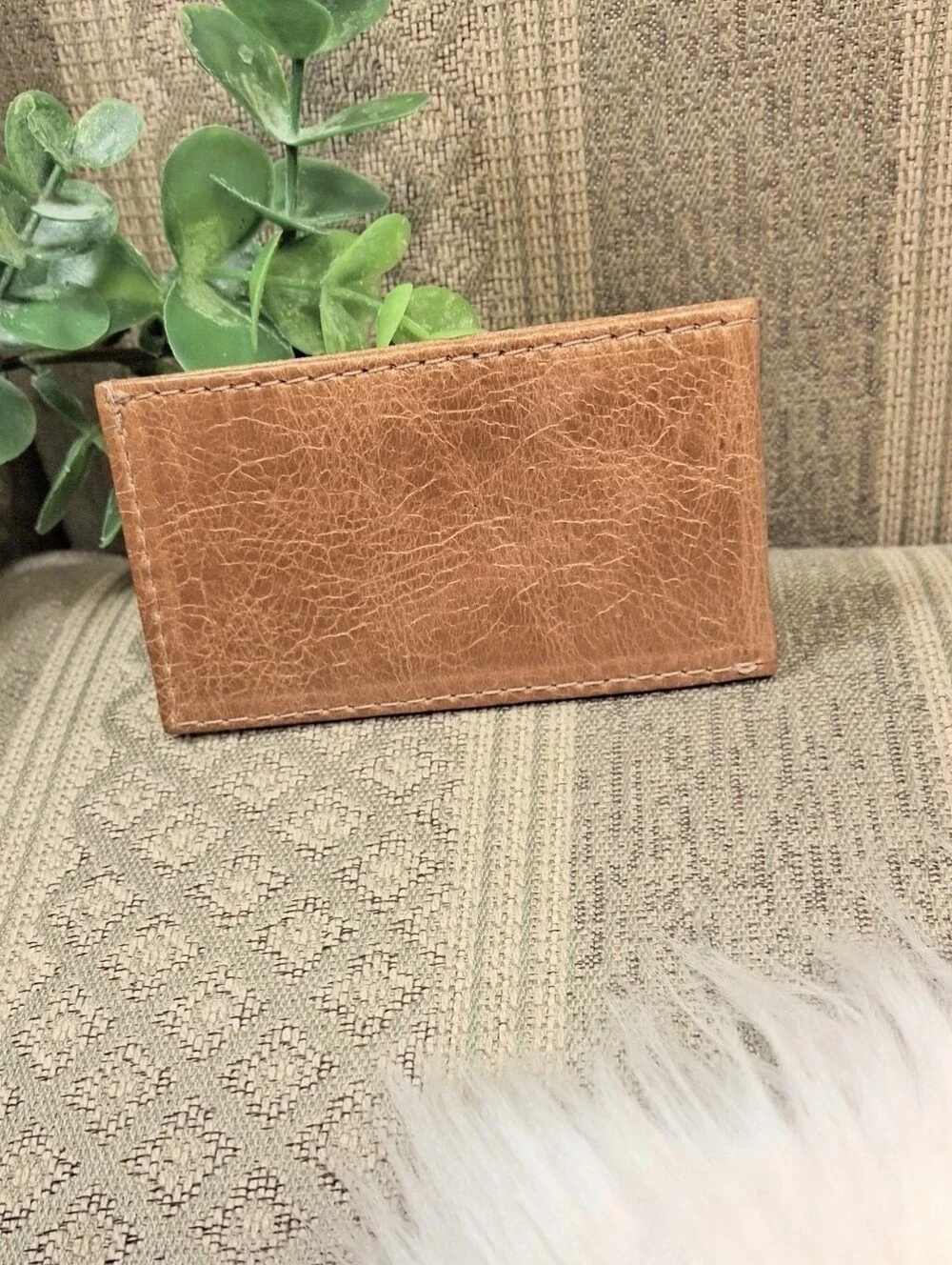 Hammitt Tan Distress Textured Leather Card Sleeve